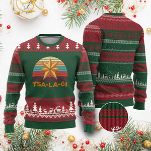 Tsalagi Seven Pointed Star Ugly Christmas Sweater Cherokee Native American Heritage