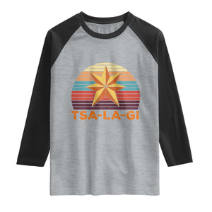 Tsalagi Seven Pointed Star Raglan Shirt Cherokee Native American Heritage