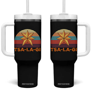 Tsalagi Seven Pointed Star Tumbler With Handle Cherokee Native American Heritage