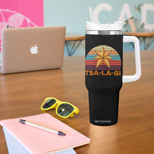 Tsalagi Seven Pointed Star Tumbler With Handle Cherokee Native American Heritage