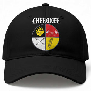 Cherokee Cultural Pride Baseball Cap Native American Medicine Wheel Art