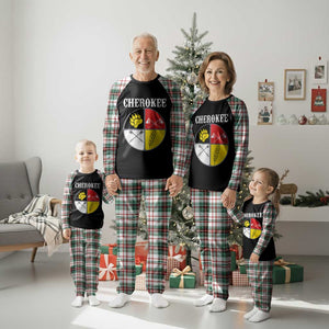 Cherokee Cultural Pride Plaid Pajama Set Native American Medicine Wheel Art