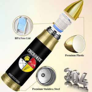 Cherokee Cultural Pride Bullet Tumbler Native American Medicine Wheel Art