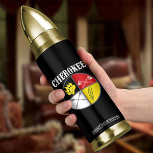 Cherokee Cultural Pride Bullet Tumbler Native American Medicine Wheel Art