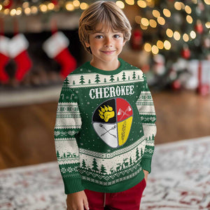 Cherokee Cultural Pride Ugly Christmas Sweater Native American Medicine Wheel Art