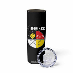 Cherokee Cultural Pride Skinny Tumbler Native American Medicine Wheel Art