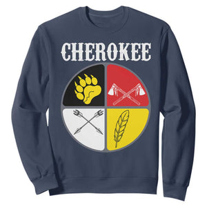 Cherokee Cultural Pride Sweatshirt Native American Medicine Wheel Art