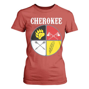 Cherokee Cultural Pride T Shirt For Women Native American Medicine Wheel Art