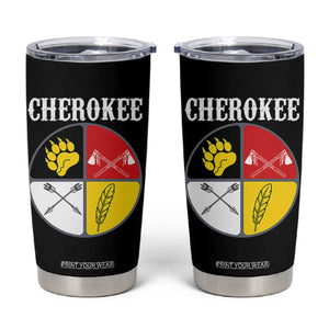 Cherokee Cultural Pride Tumbler Cup Native American Medicine Wheel Art