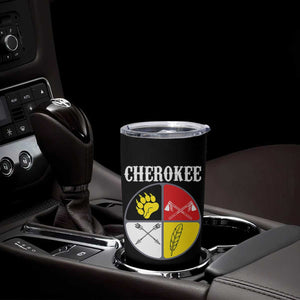 Cherokee Cultural Pride Tumbler Cup Native American Medicine Wheel Art