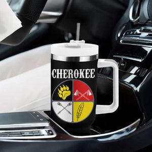 Cherokee Cultural Pride Tumbler With Handle Native American Medicine Wheel Art