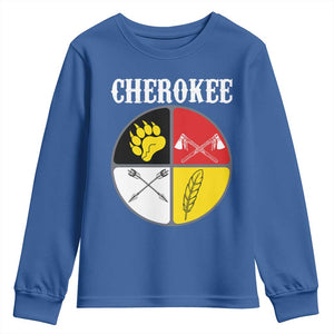 Cherokee Cultural Pride Youth Sweatshirt Native American Medicine Wheel Art
