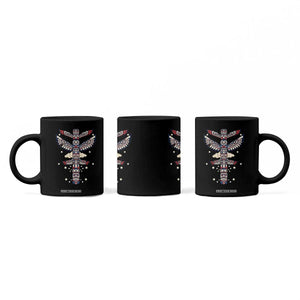 Native American Totem Pole Coffee Mug Pacific Northwest Indigenous Tribal