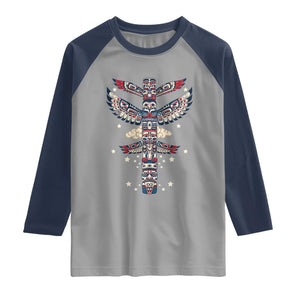 Native American Totem Pole Raglan Shirt Pacific Northwest Indigenous Tribal