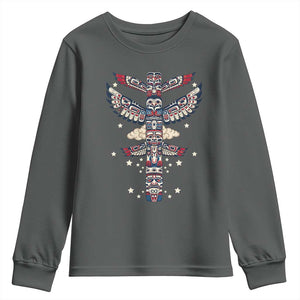 Native American Totem Pole Youth Sweatshirt Pacific Northwest Indigenous Tribal