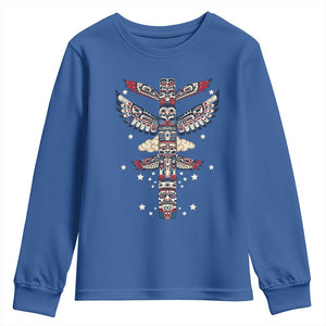 Native American Totem Pole Youth Sweatshirt Pacific Northwest Indigenous Tribal