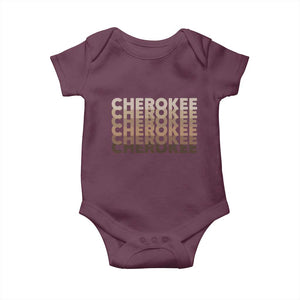 Vintage Cherokee Native Pride Stacked Typography Baby Onesie