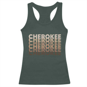 Vintage Cherokee Native Pride Stacked Typography Racerback Tank Top