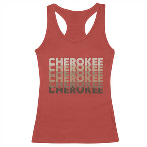 Vintage Cherokee Native Pride Stacked Typography Racerback Tank Top