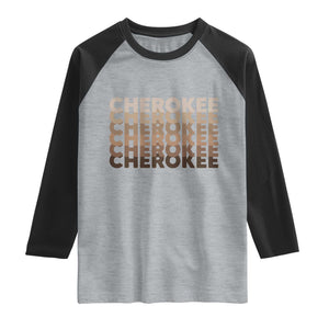 Vintage Cherokee Native Pride Stacked Typography Raglan Shirt