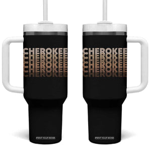 Vintage Cherokee Native Pride Stacked Typography Tumbler With Handle