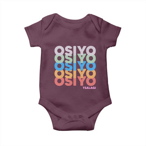 Osiyo Tsalagi Cherokee Native American Pride Baby Onesie Retro Stacked Typography