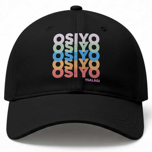 Osiyo Tsalagi Cherokee Native American Pride Baseball Cap Retro Stacked Typography