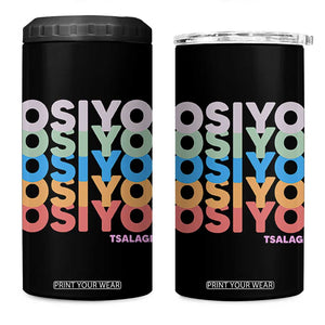 Osiyo Tsalagi Cherokee Native American Pride 4 in 1 Can Cooler Tumbler Retro Stacked Typography