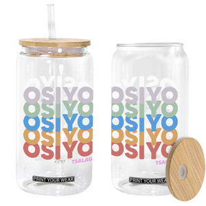 Osiyo Tsalagi Cherokee Native American Pride Glass Can Retro Stacked Typography