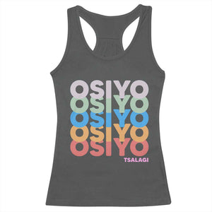 Osiyo Tsalagi Cherokee Native American Pride Racerback Tank Top Retro Stacked Typography