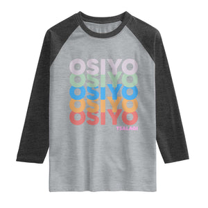 Osiyo Tsalagi Cherokee Native American Pride Raglan Shirt Retro Stacked Typography