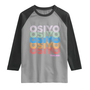 Osiyo Tsalagi Cherokee Native American Pride Raglan Shirt Retro Stacked Typography