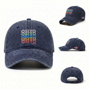 Osiyo Tsalagi Cherokee Native American Pride Washed Cotton Baseball Cap Retro Stacked Typography