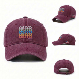 Osiyo Tsalagi Cherokee Native American Pride Washed Cotton Baseball Cap Retro Stacked Typography