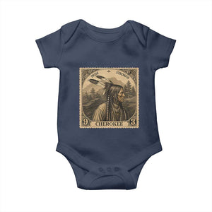 Cherokee Pride Strength Baby Onesie Native American Vintage Postage Stamp Graphic