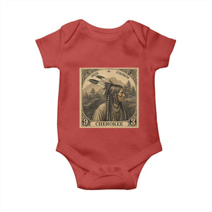 Cherokee Pride Strength Baby Onesie Native American Vintage Postage Stamp Graphic