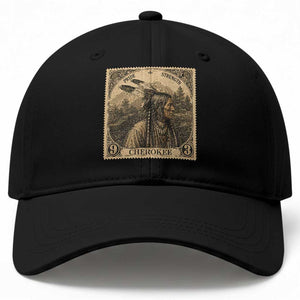 Cherokee Pride Strength Baseball Cap Native American Vintage Postage Stamp Graphic