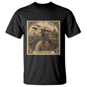 Cherokee Pride Strength T Shirt Native American Vintage Postage Stamp Graphic