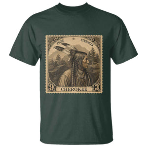 Cherokee Pride Strength T Shirt Native American Vintage Postage Stamp Graphic