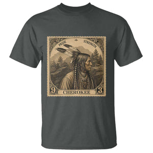 Cherokee Pride Strength T Shirt Native American Vintage Postage Stamp Graphic