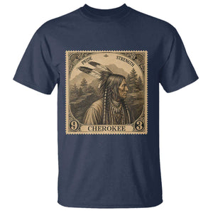 Cherokee Pride Strength T Shirt Native American Vintage Postage Stamp Graphic