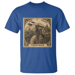 Cherokee Pride Strength T Shirt Native American Vintage Postage Stamp Graphic