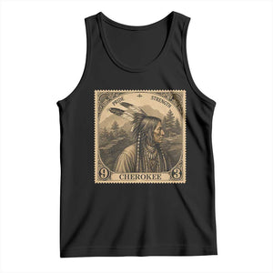 Cherokee Pride Strength Tank Top Native American Vintage Postage Stamp Graphic