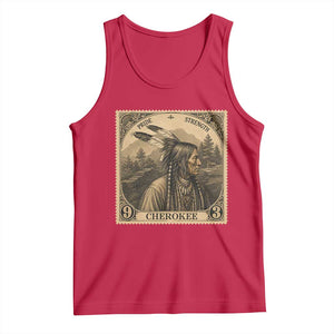 Cherokee Pride Strength Tank Top Native American Vintage Postage Stamp Graphic