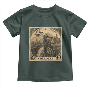 Cherokee Pride Strength Toddler T Shirt Native American Vintage Postage Stamp Graphic