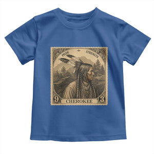 Cherokee Pride Strength Toddler T Shirt Native American Vintage Postage Stamp Graphic