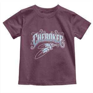 Cherokee Native American Heritage Toddler T Shirt Blue Feather Filigree Typography