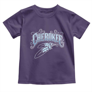 Cherokee Native American Heritage Toddler T Shirt Blue Feather Filigree Typography