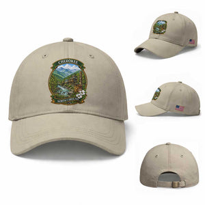 Vintage Great Smoky Mountains Baseball Cap Cherokee North Carolina Landscape