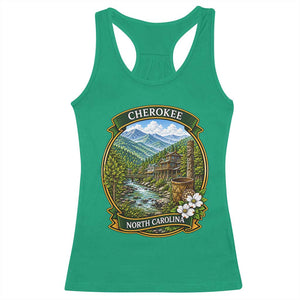 Vintage Great Smoky Mountains Racerback Tank Top Cherokee North Carolina Landscape